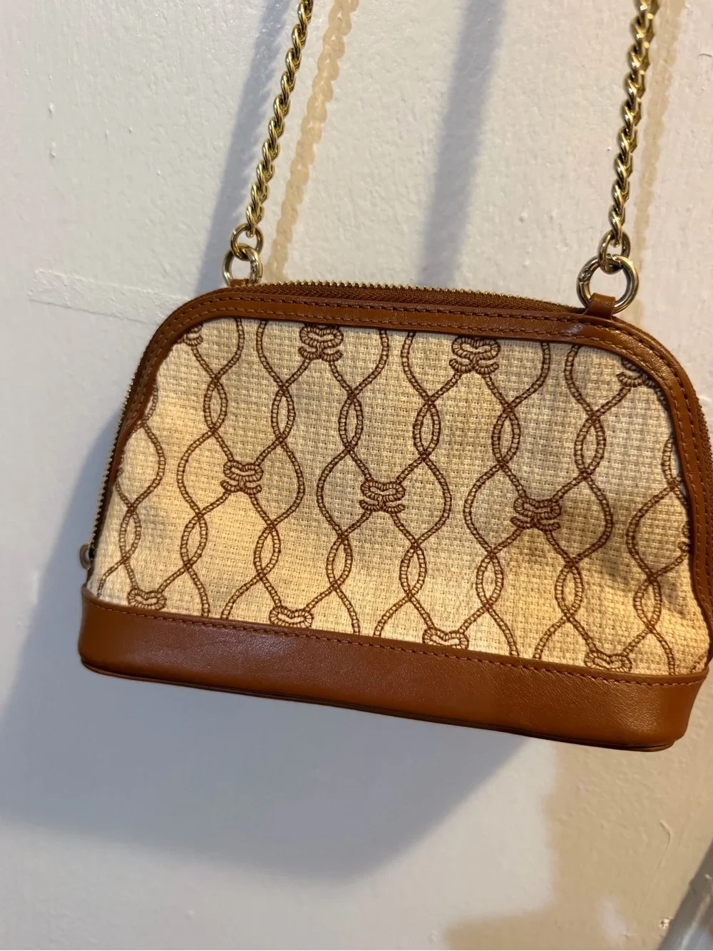 Sandro Canvas Leather Trim Crossbody Bag w/Tags
